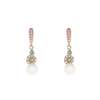 Pearl Love Emerald and Pearl Earrings - Ele Keats Jewelry