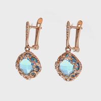 Regalia Swiss Blue Topaz and Diamond Earrings