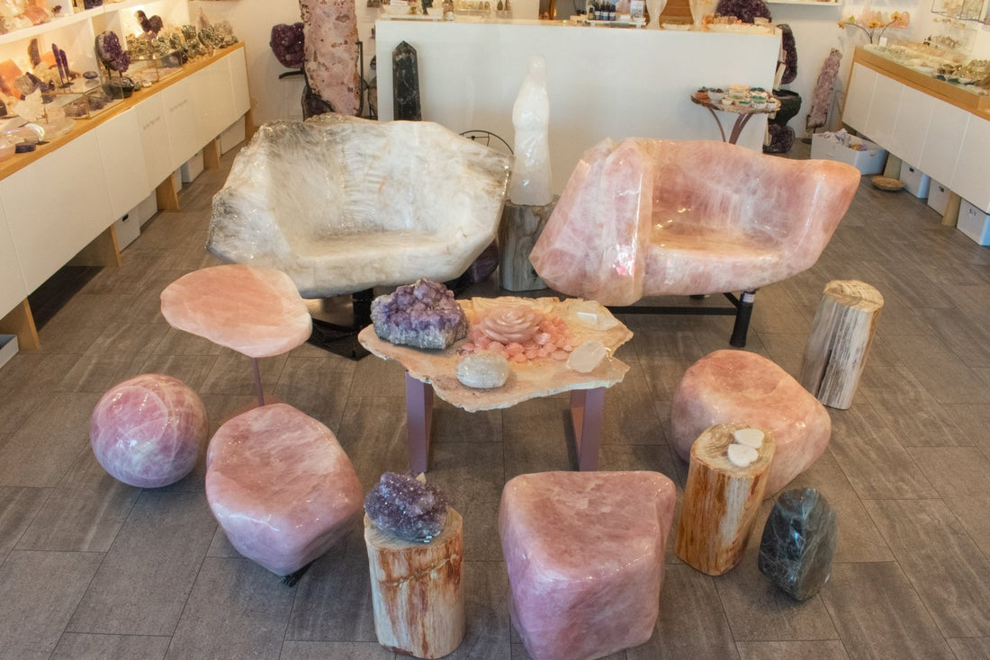 Hand-Carved Rose Quartz Throne
