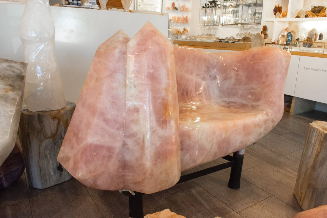 Hand-Carved Rose Quartz Throne