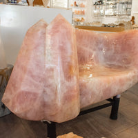 Rose Quartz Throne – Hand-Carved Crystal Chair from Brazil