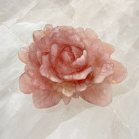 Rose Quartz Crystal Rose – Hand-Carved Flower for Love & Beauty