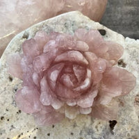 Rose Quartz Crystal Rose – Hand-Carved Flower for Love & Beauty