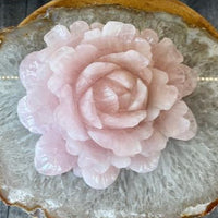 Large rose quartz flower statement decor crystal