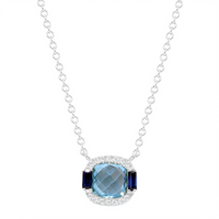 Graduate Blue Topaz and Sapphire Necklace
