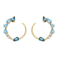 Transformation Multi Blue Topaz and Diamond Earrings - Ele Keats Jewelry