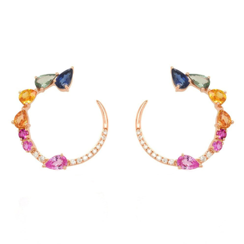 Transformation Multi Sapphire Earrings - Ele Keats Jewelry