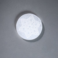 Selenite Etched Disc