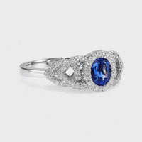 Beauty Kyanite and Diamond Ring
