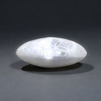 Selenite Flower of Life Palm Stone