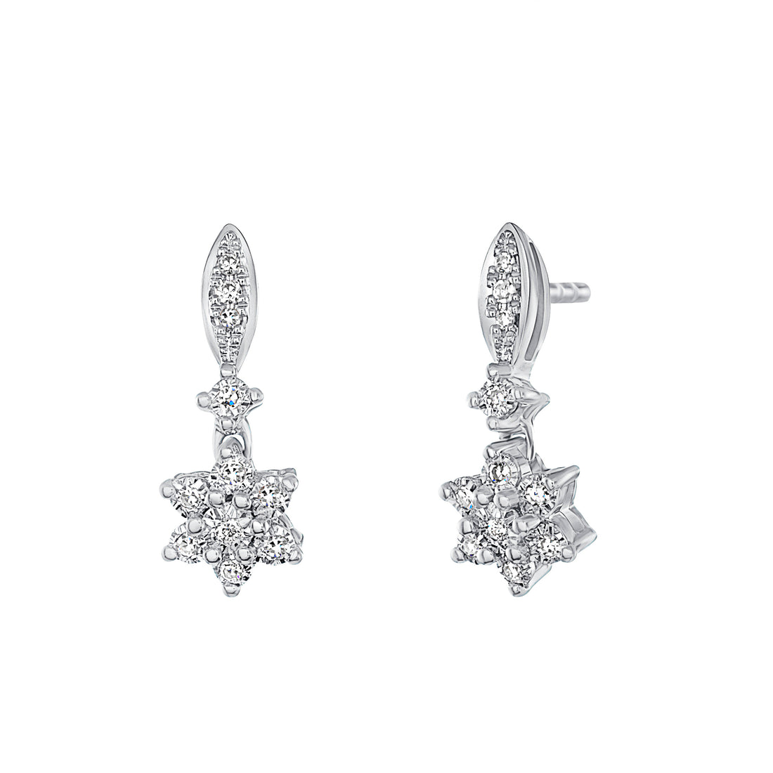 Star-Drop Diamond Earrings
