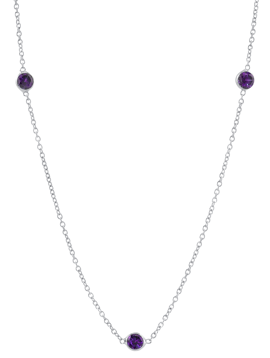 Three Amethyst Necklace