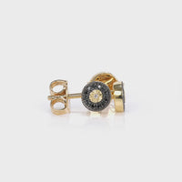 Golden Eye Earrings with Black Diamonds
