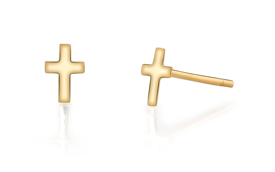 Baby Cross Studs - Ele Keats Jewelry