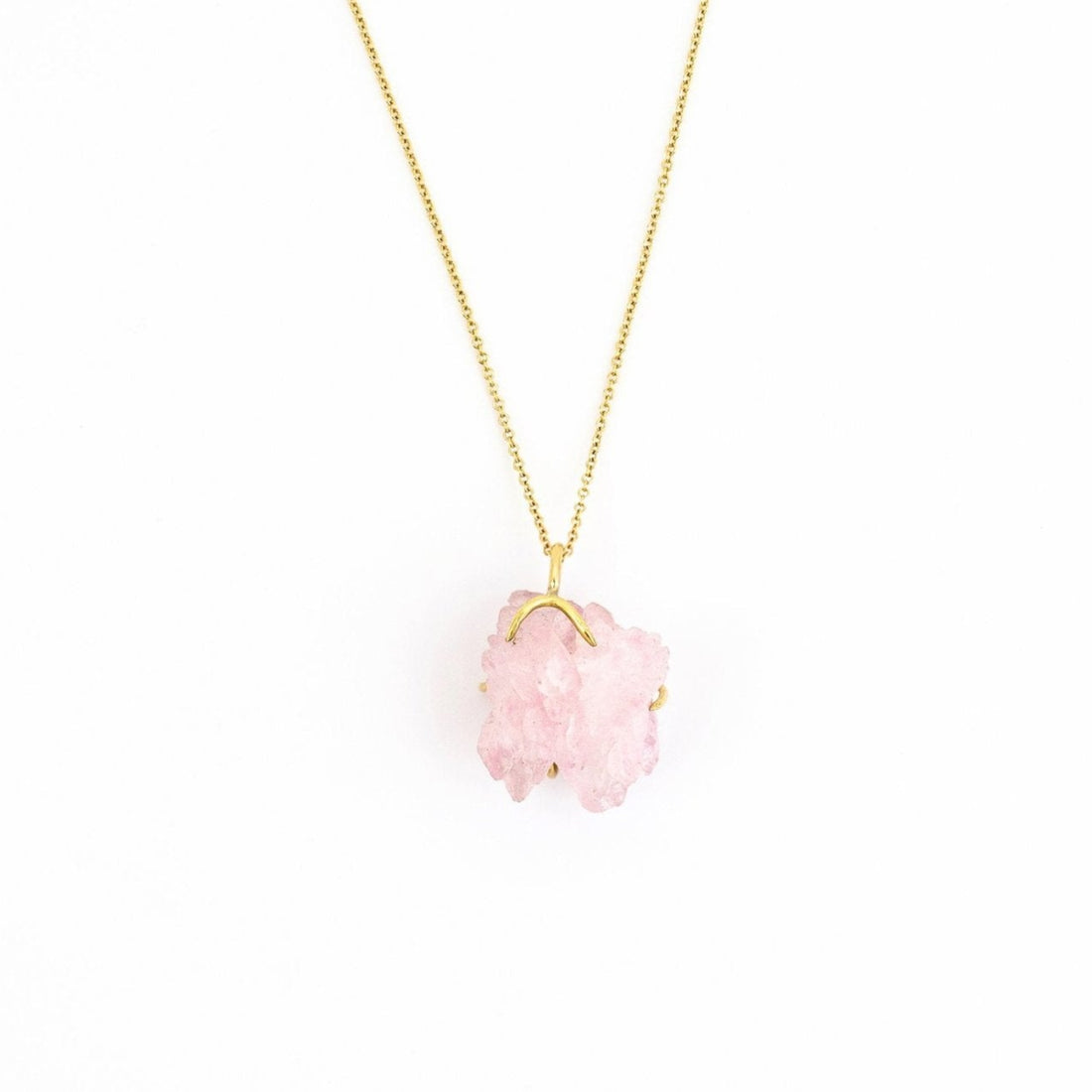 One of a Kind Raw Rose Quartz Necklace - Ele Keats Jewelry