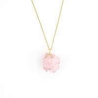 One of a Kind Raw Rose Quartz Necklace - Ele Keats Jewelry