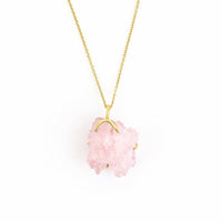 One of a Kind Raw Rose Quartz Necklace - Ele Keats Jewelry