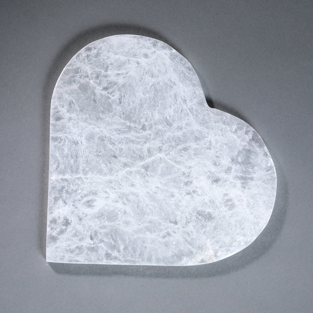 Selenite Heart Plate 6"