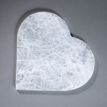 Selenite Heart Plate 6"