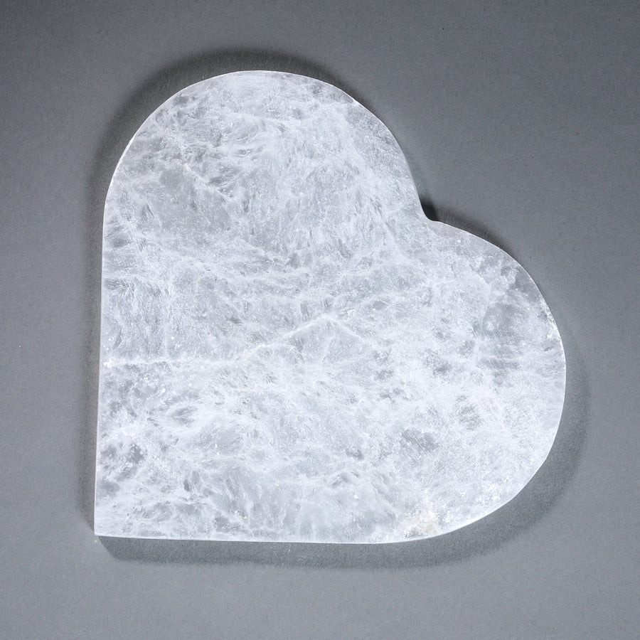 Selenite Heart Plate 6"