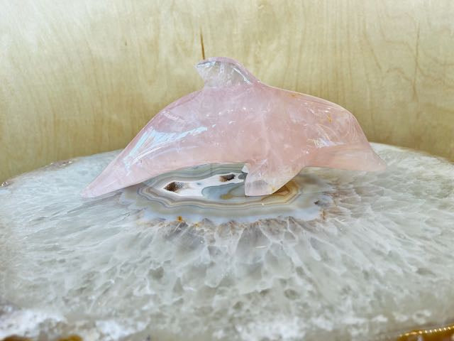 Rose Quartz Dolphin – Hand-Carved Crystal for Love & Flow