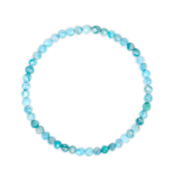 Amazonite faceted beaded bracelet on a white background