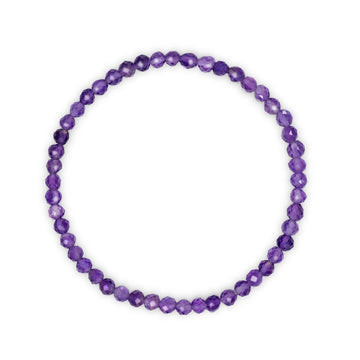 Faceted Amethyst Beaded Bracelet