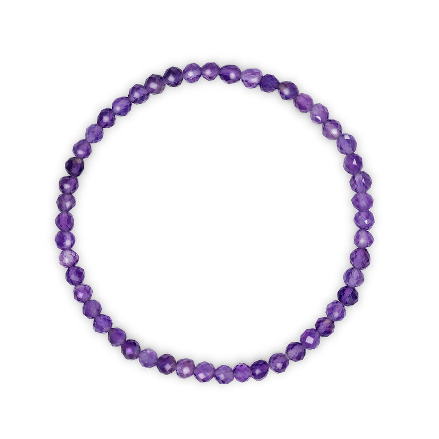 Faceted Amethyst Beaded Bracelet