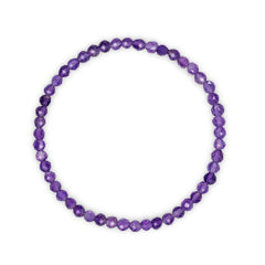 Purple beaded bracelet on a white background