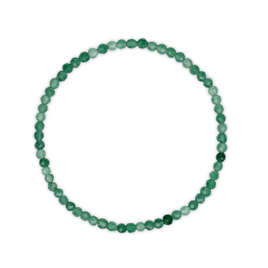 Faceted Green Aventurine Beaded Bracelet