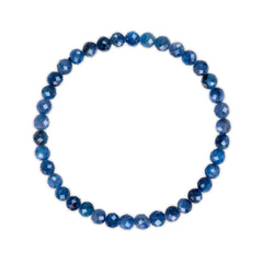 Blue beaded bracelet on a white background