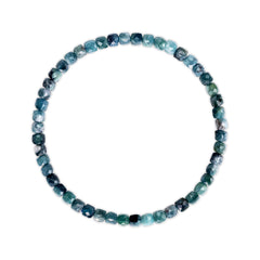 Bracelet with blue and green beaded stones on a white background