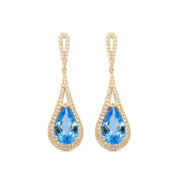 Windsor Blue Topaz and Diamond Earrings