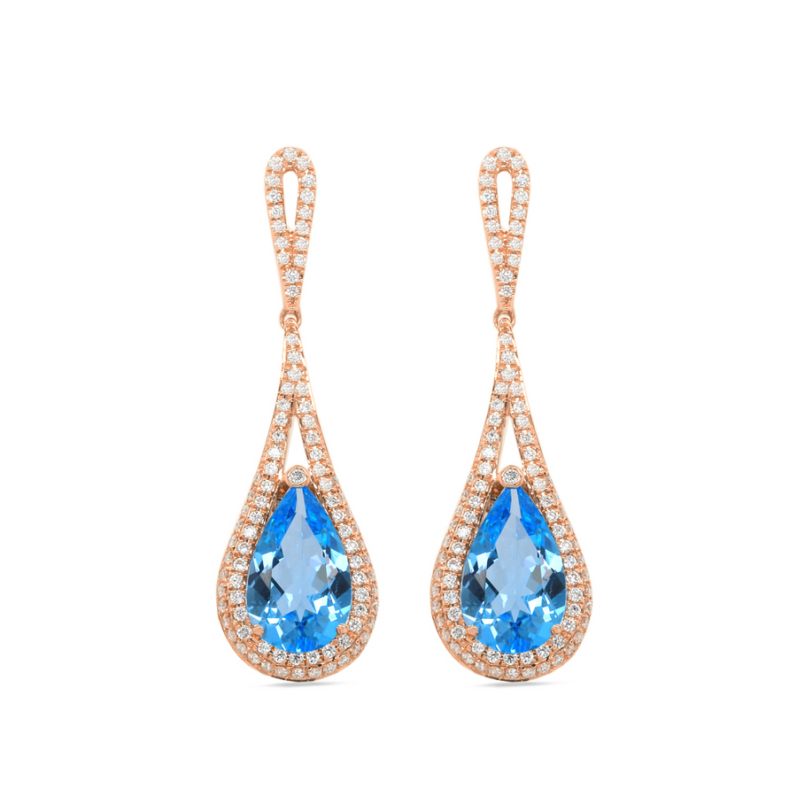 Windsor Blue Topaz and Diamond Earrings