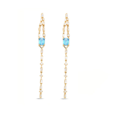 Miraculous Blue Topaz and Diamond Earrings