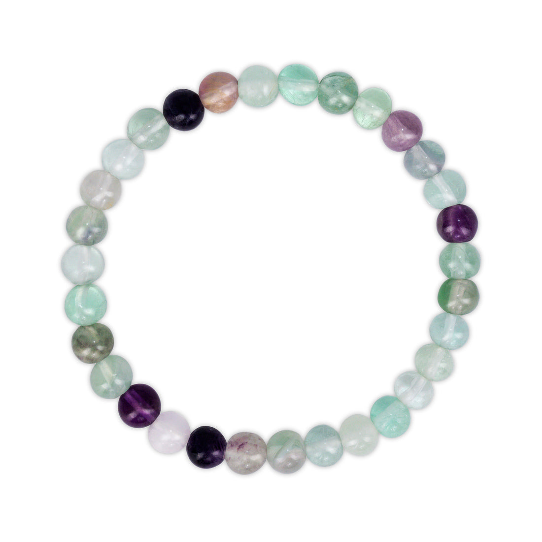 Multicolored beaded bracelet on a white background