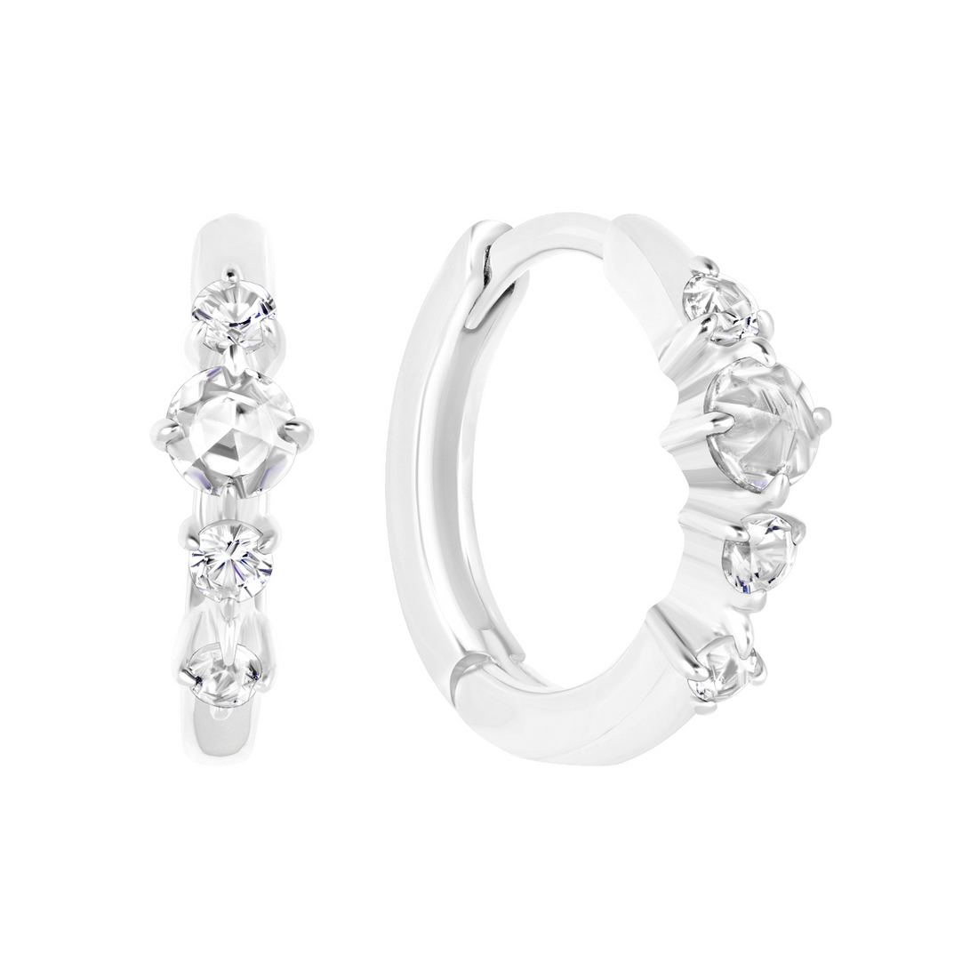 Weaver Earrings with White Sapphire