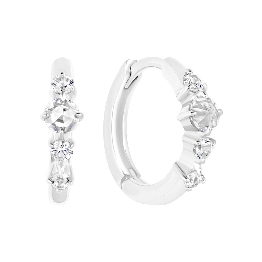 Weaver Earrings with White Sapphire