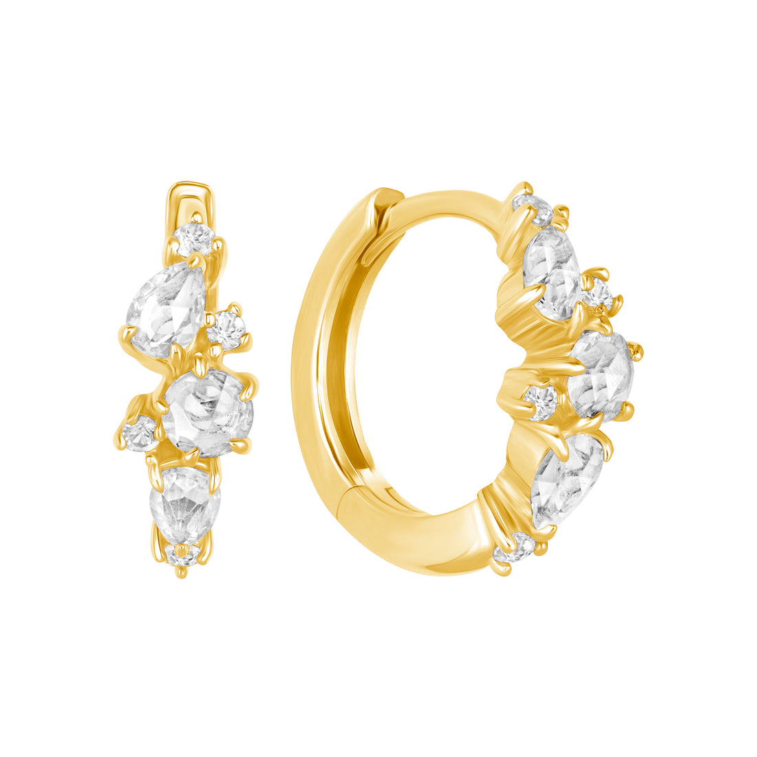 Garland Earrings with White Sapphire