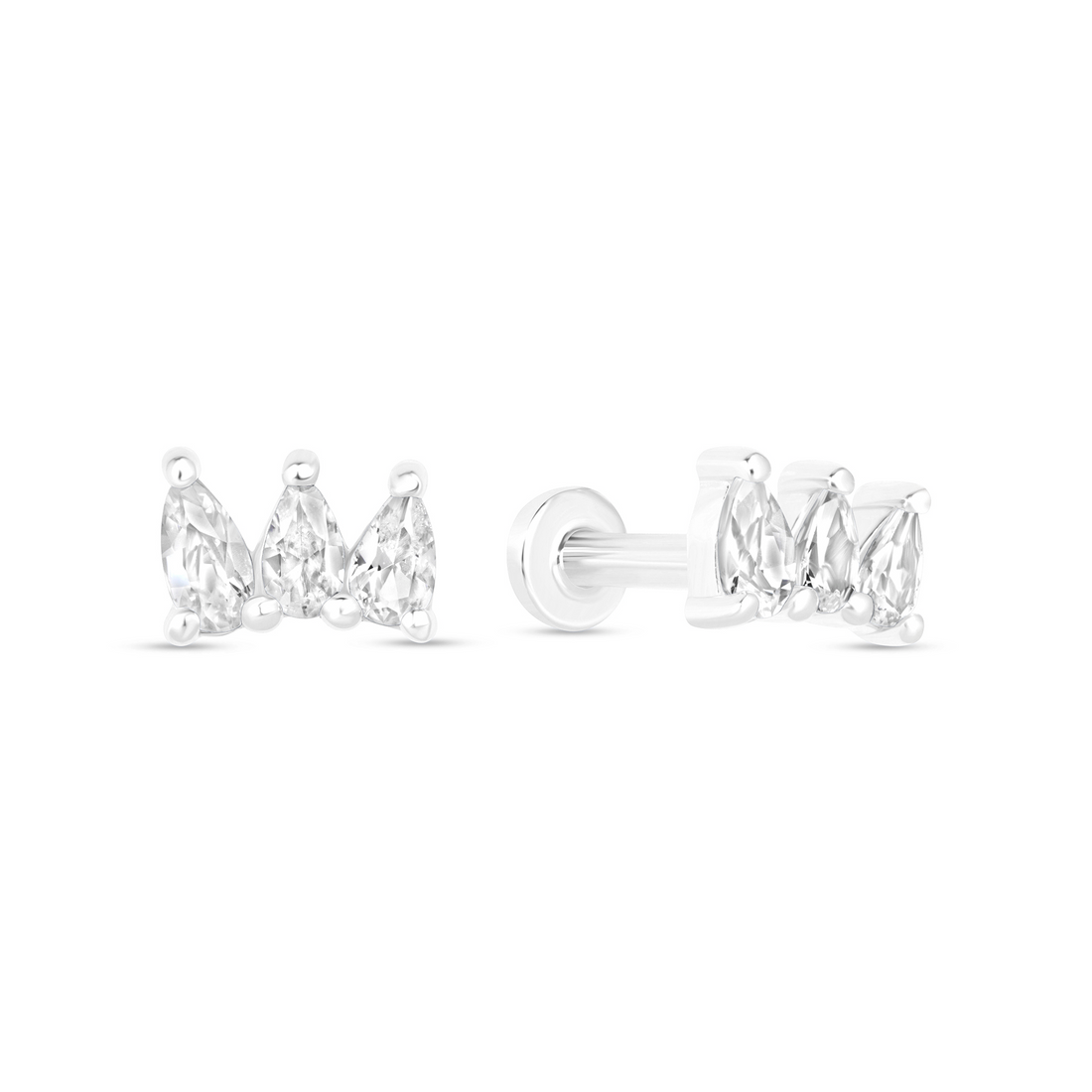 Alignment Earrings with White Sapphire
