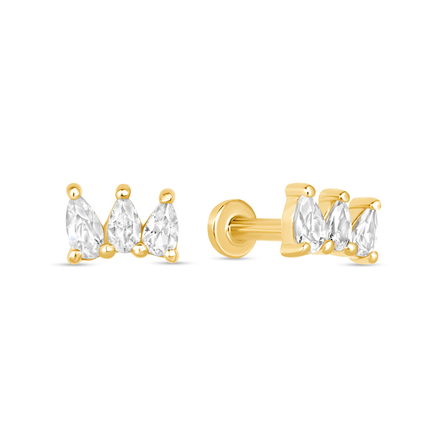 Alignment Earrings with White Sapphire