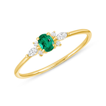 Admire Ring with White Sapphire & Emerald