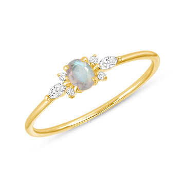 Admire Ring with White Sapphire & Blue Moonstone