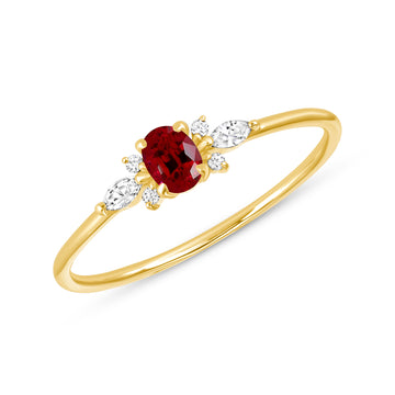 Admire Ring with White Sapphire & Ruby