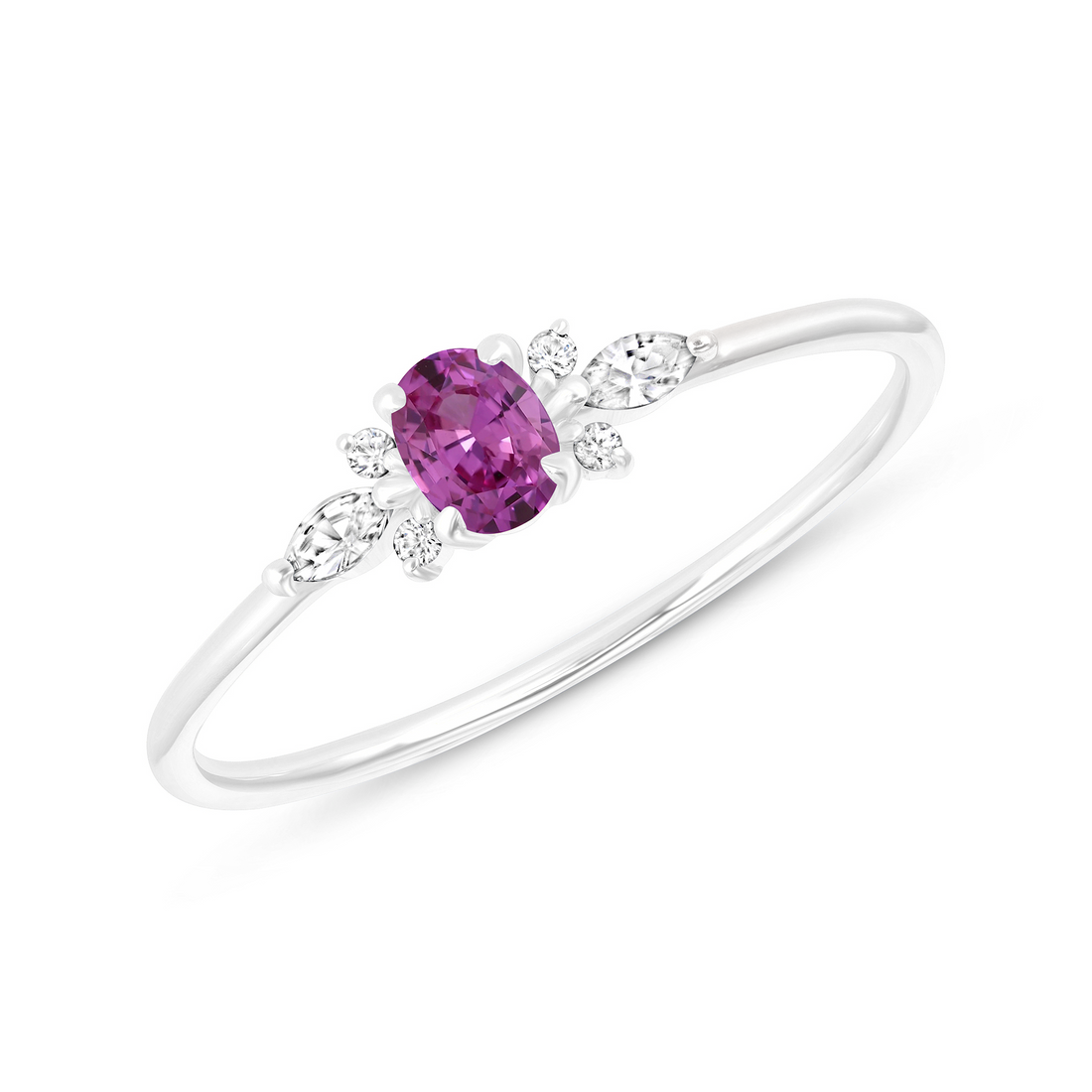 Admire Ring with White Sapphire & Pink Sapphire