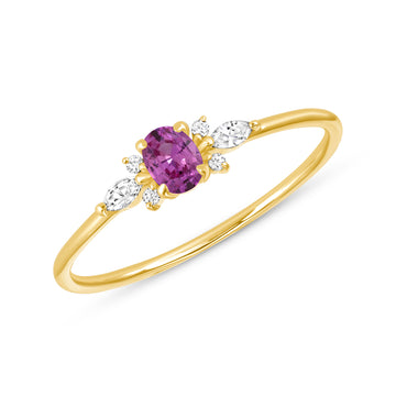 Admire Ring with White Sapphire & Pink Sapphire