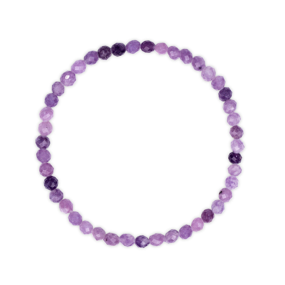 Faceted 8mm Lepidolite Beaded Bracelet