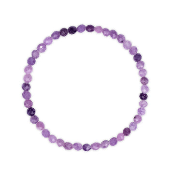 Faceted 8mm Lepidolite Beaded Bracelet