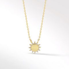 Sun Necklace with Diamond