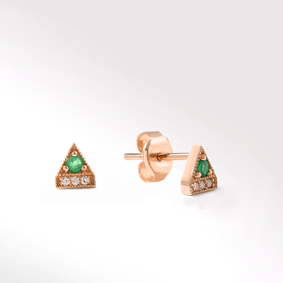Egypt Emerald and Diamond Earrings